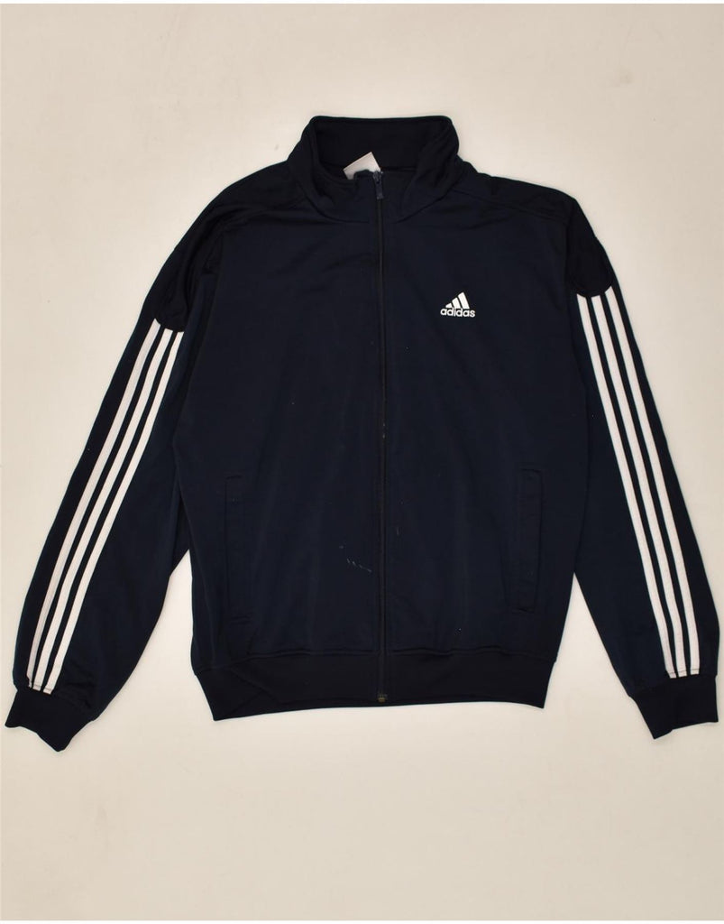 ADIDAS Mens Tracksuit Top Jacket UK 40/42 Medium Navy Blue Polyester | Vintage Adidas | Thrift | Second-Hand Adidas | Used Clothing | Messina Hembry 