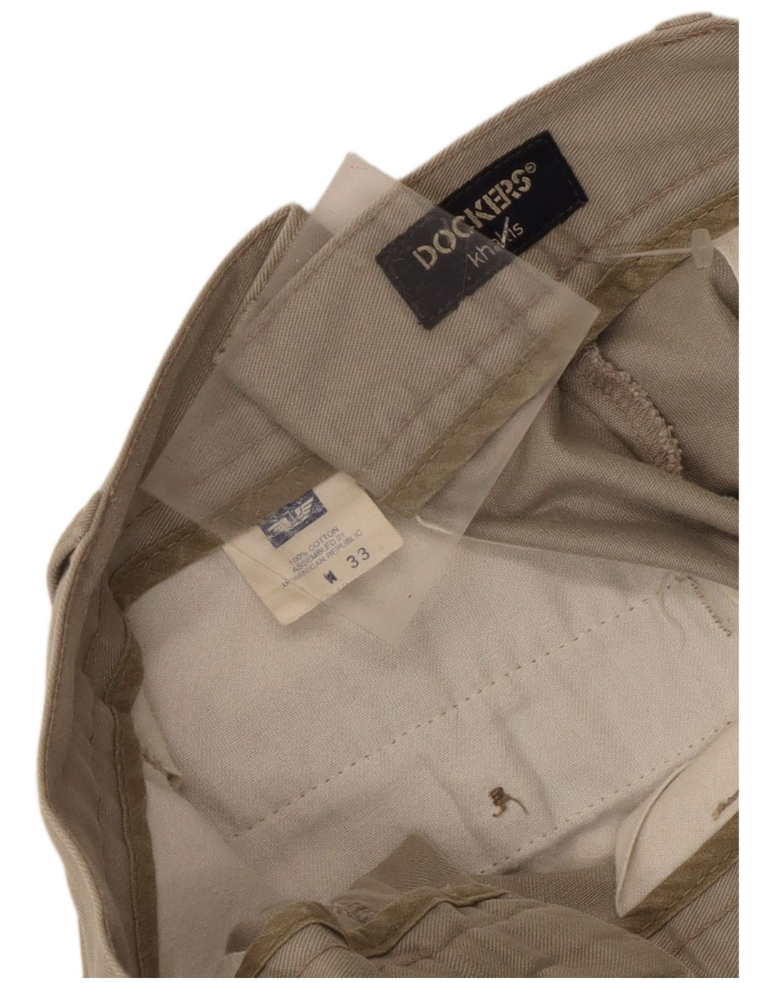Dockers Mens Khakis Pegged Chino Shorts W33 Medium  Beige Cotton