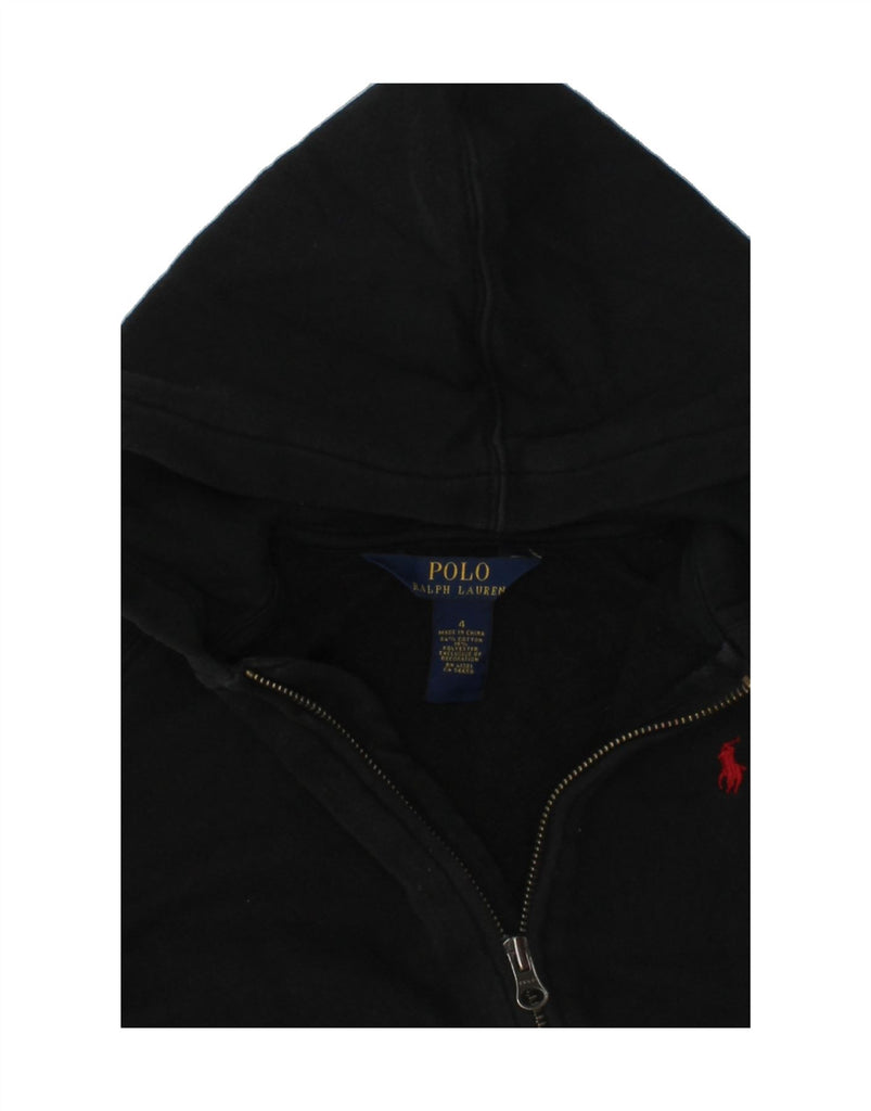 POLO RALPH LAUREN Boys Zip Hoodie Sweater 3-4 Years Black Cotton | Vintage Polo Ralph Lauren | Thrift | Second-Hand Polo Ralph Lauren | Used Clothing | Messina Hembry 