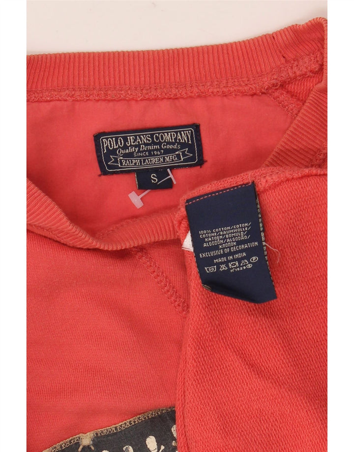 Ralph Lauren Mens Graphic Sweatshirt Jumper Small Pink Cotton