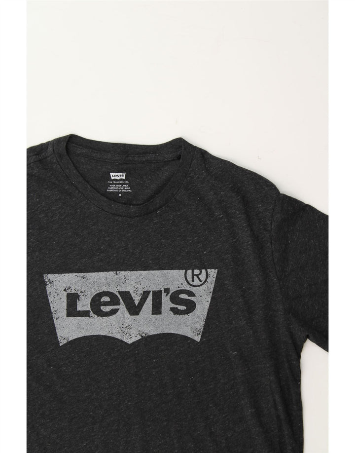 LEVI'S Mens Graphic T-Shirt Top Medium Grey Flecked Cotton Vintage Levi's and Second-Hand Levi's from Messina Hembry 