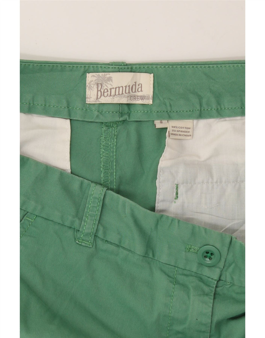 J. CREW Womens Bermuda Shorts US 8 Medium W34  Green Cotton Vintage J. Crew and Second-Hand J. Crew from Messina Hembry 