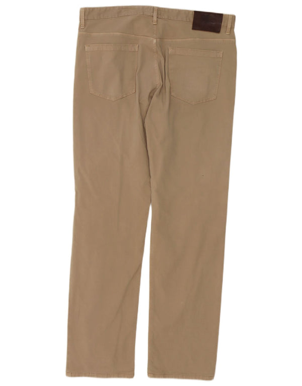 Burberry Mens Straight Casual Trousers W35 L32 Beige Cotton