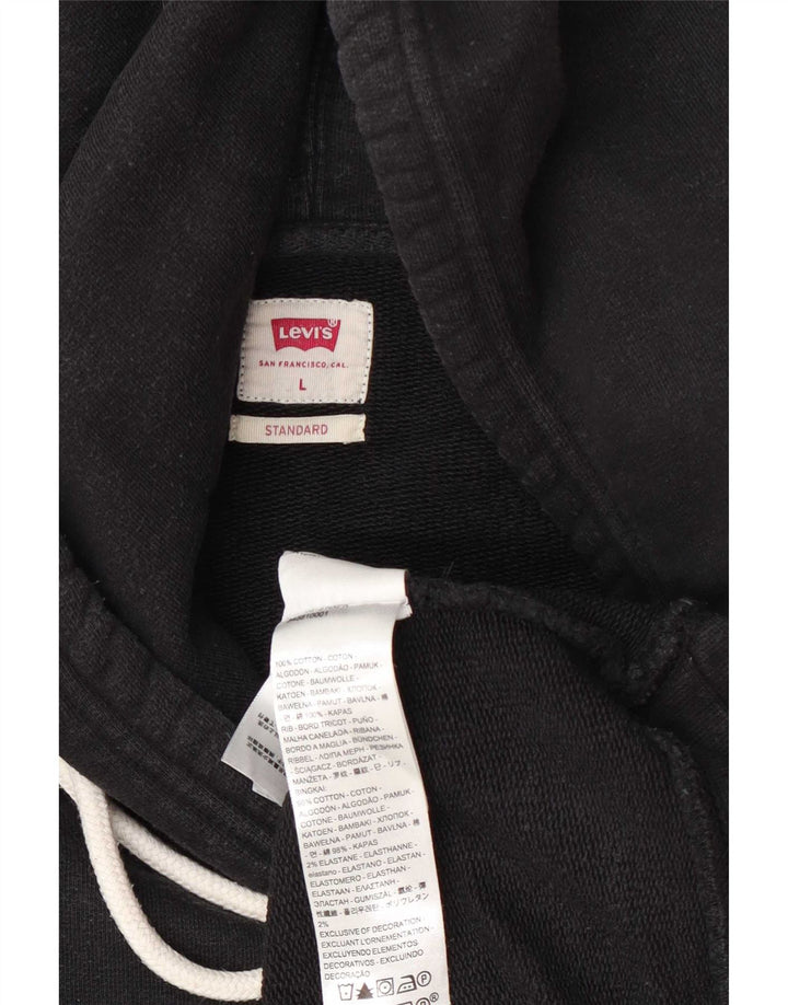 Levi's Mens Standard Fit Hoodie Jumper Large Black Cotton