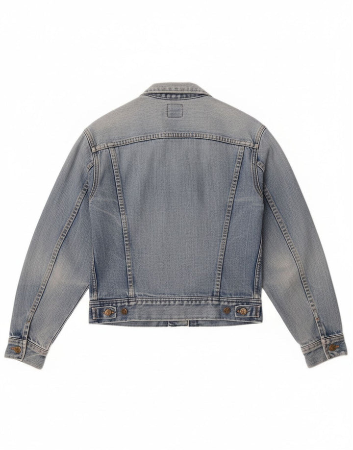 Lee Womens Crop Denim Jacket UK 12 Medium Blue