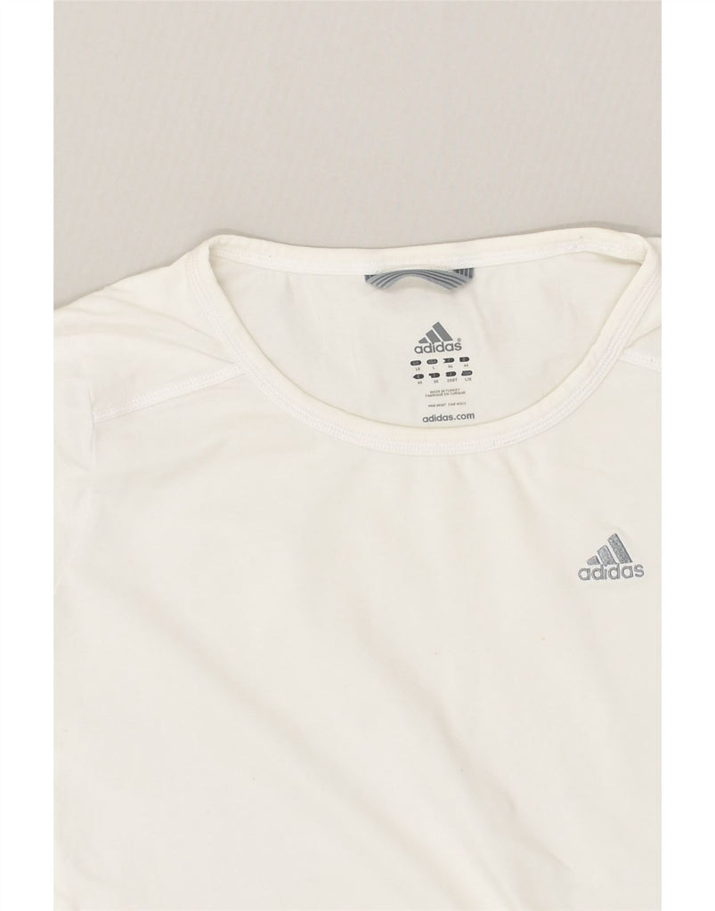 ADIDAS Womens T-Shirt Top UK 18 XL White Cotton | Vintage Adidas | Thrift | Second-Hand Adidas | Used Clothing | Messina Hembry 