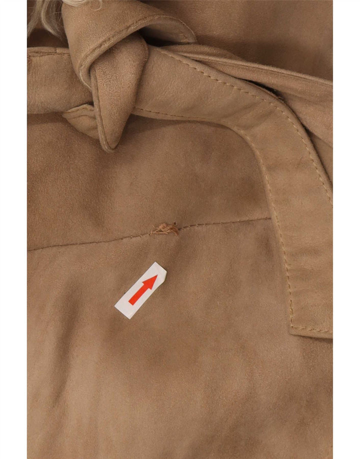 Vintage Womens Shearling Coat UK 8 Small Beige