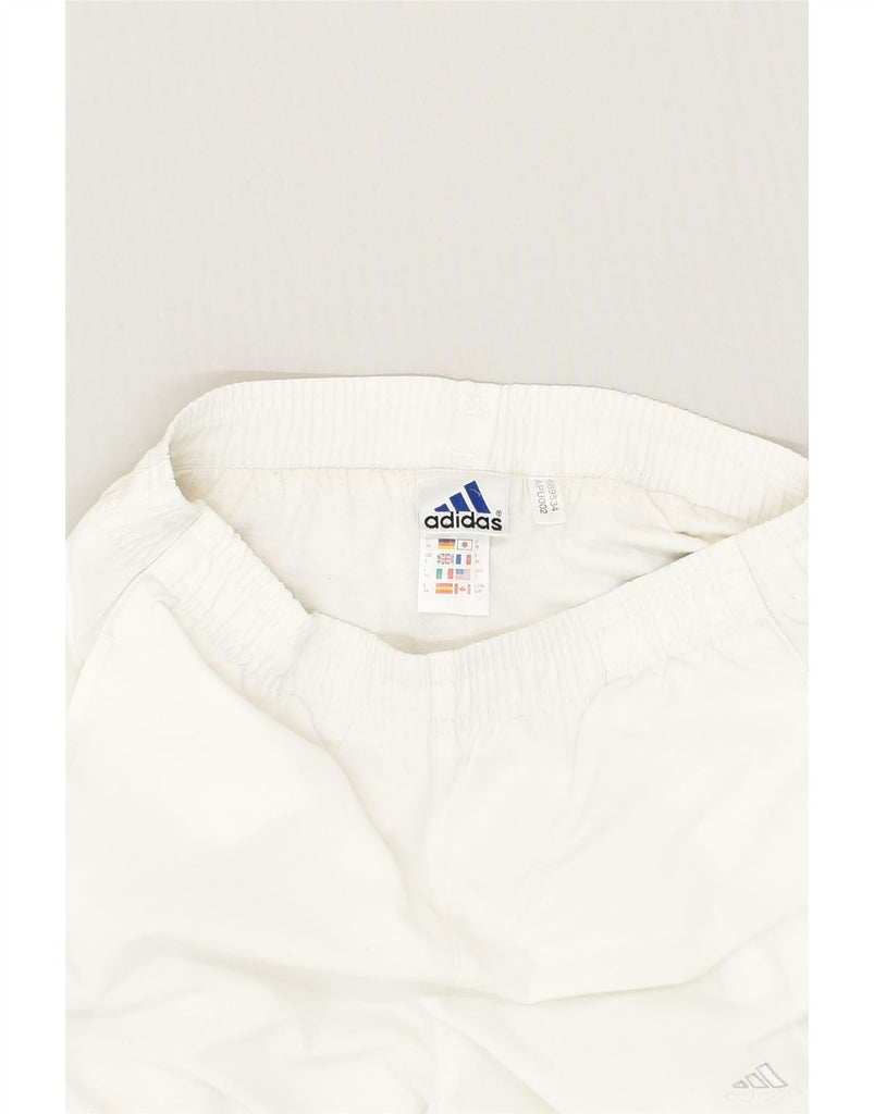 ADIDAS Womens Tracksuit Trousers UK 8 Small  White Polyester | Vintage Adidas | Thrift | Second-Hand Adidas | Used Clothing | Messina Hembry 