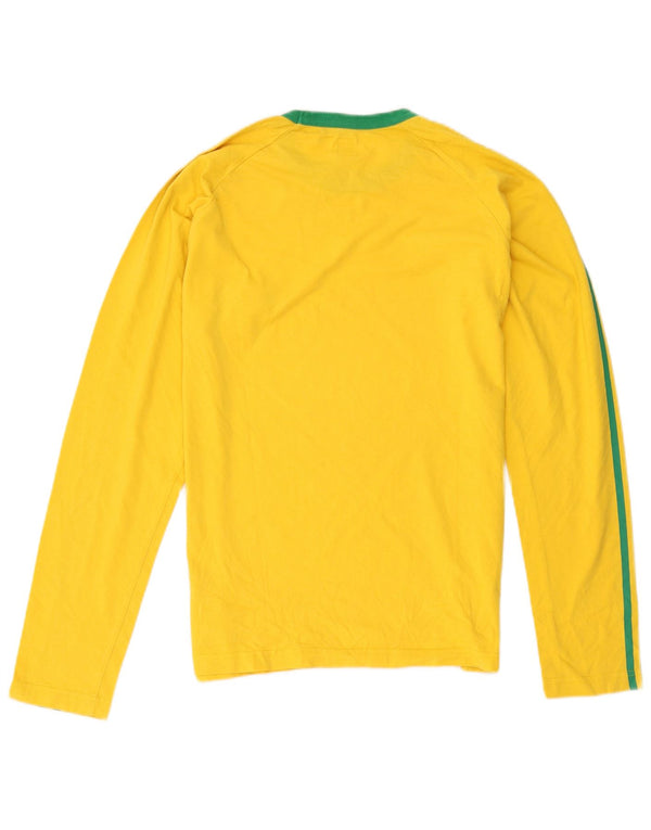 Adidas Mens Top Long Sleeve Medium Yellow Cotton