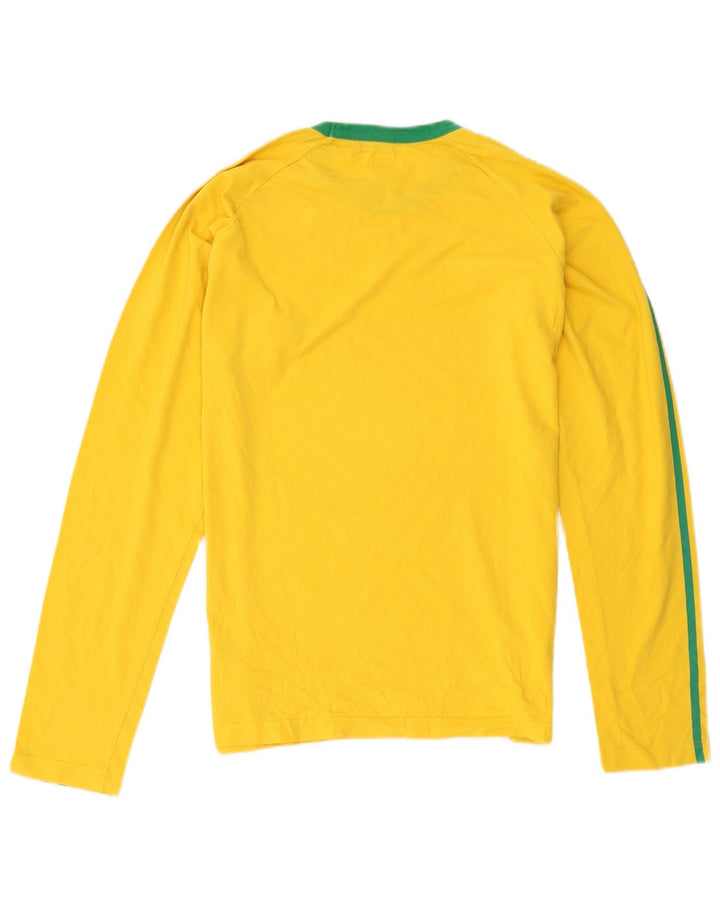 Adidas Mens Top Long Sleeve Medium Yellow Cotton
