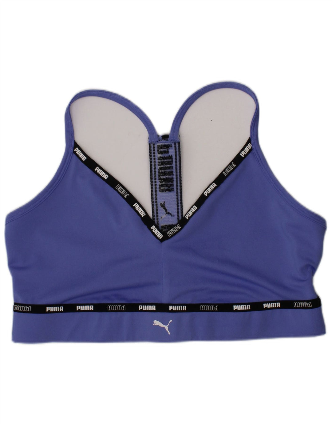 Puma Womens Graphic Sport Bra Top Medium Blue Polyester Sports