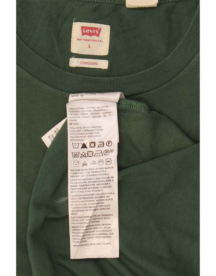 Levi's Mens Standard Fit T-Shirt Top Large Green Cotton
