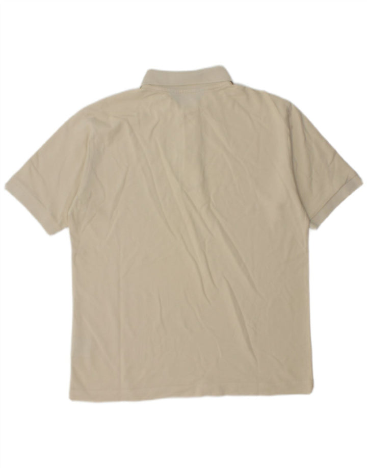 Kappa Mens Polo Shirt Medium Off White Cotton