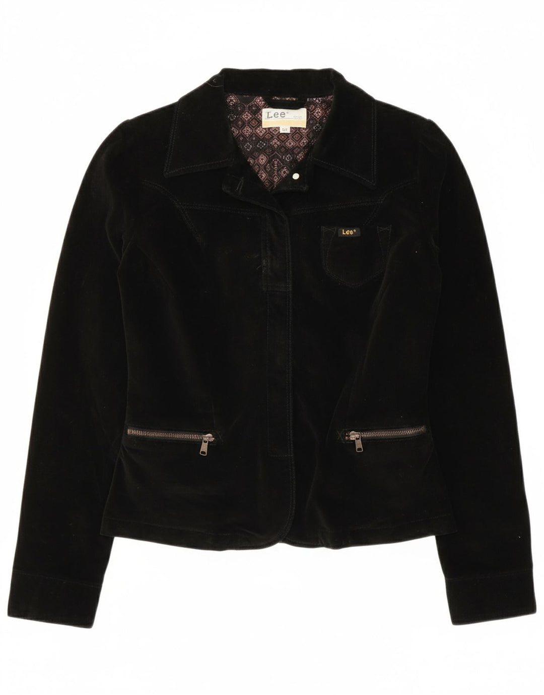 LEE Girls Velvet Utility Jacket 13-14 Years Black Cotton