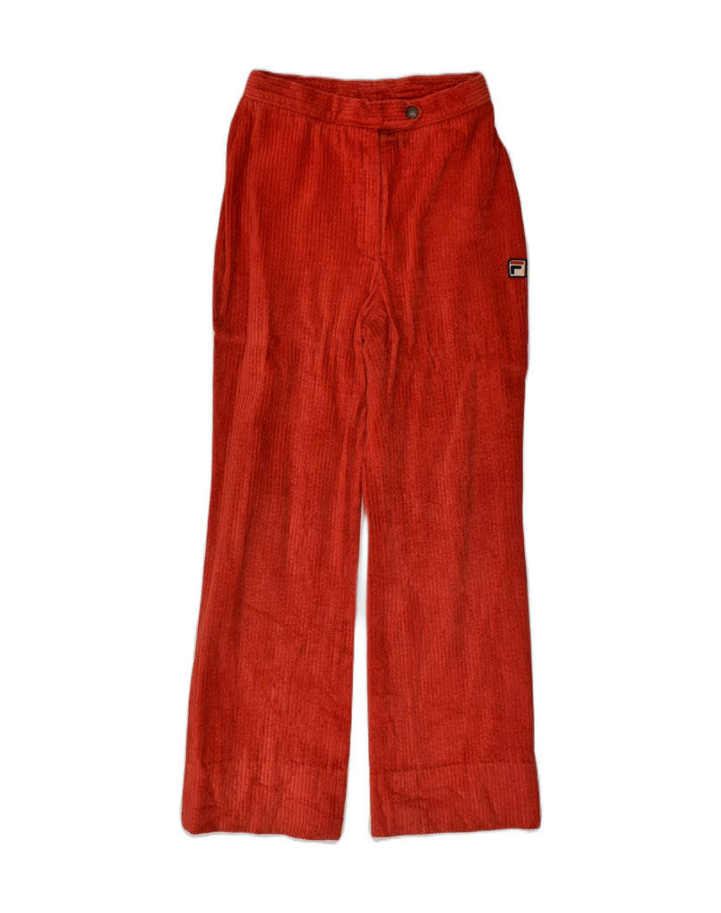 FILA Womens High Waist Straight Corduroy Trousers UK 8 Small W24 L26 Red | Vintage Fila | Thrift | Second-Hand Fila | Used Clothing | Messina Hembry 