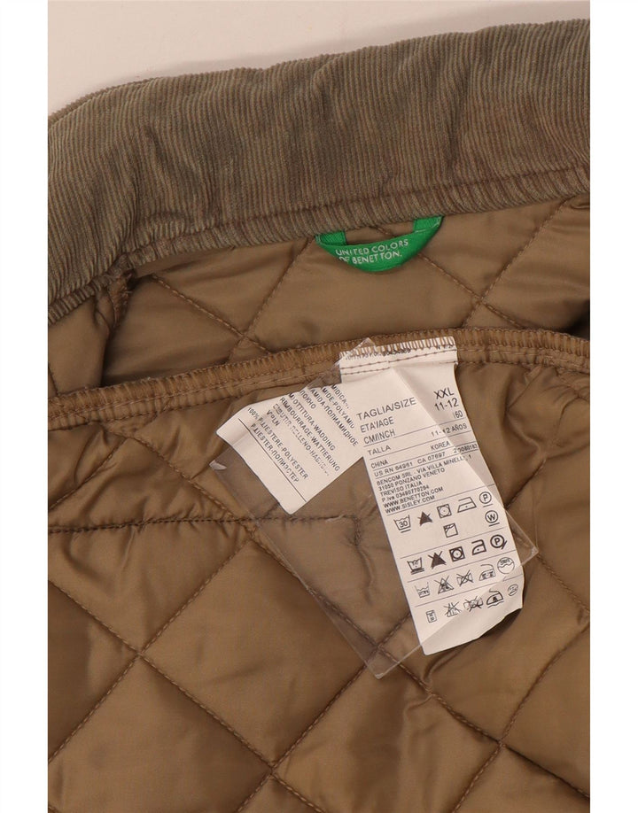 Benetton Boys Quilted Jacket 11-12 Years 2XL Beige Polyamide