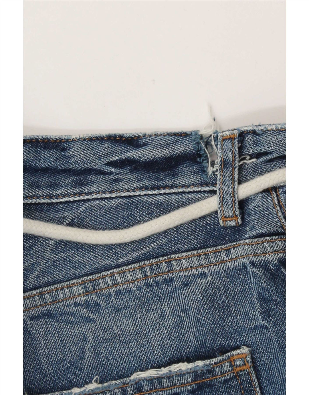 Zara Mens Distressed Denim Shorts EU 38 Small W30  Blue Cotton