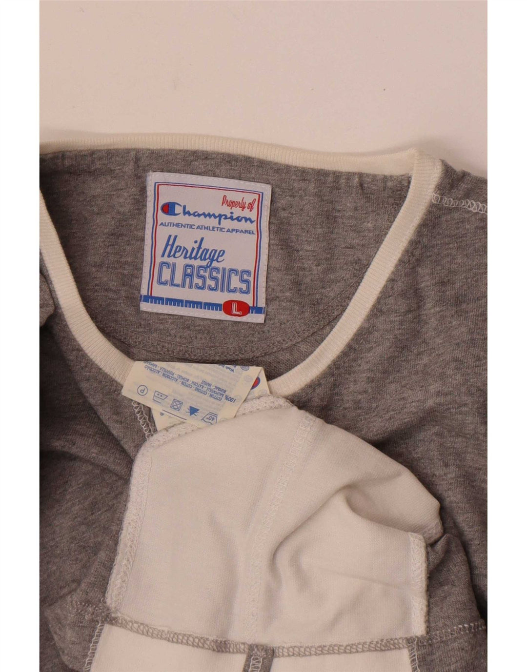 Champion Womens Heritage Classics Graphic Top Long Sleeve UK 14 Large Grey