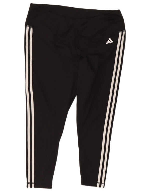 Adidas Womens Tight Fit Capri Tracksuit Trousers UK 24/26 2XL Black