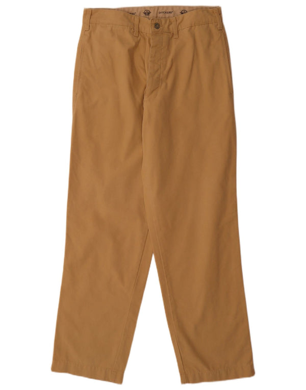 Dockers Mens Straight Chino Trousers W32 L30 Beige Cotton