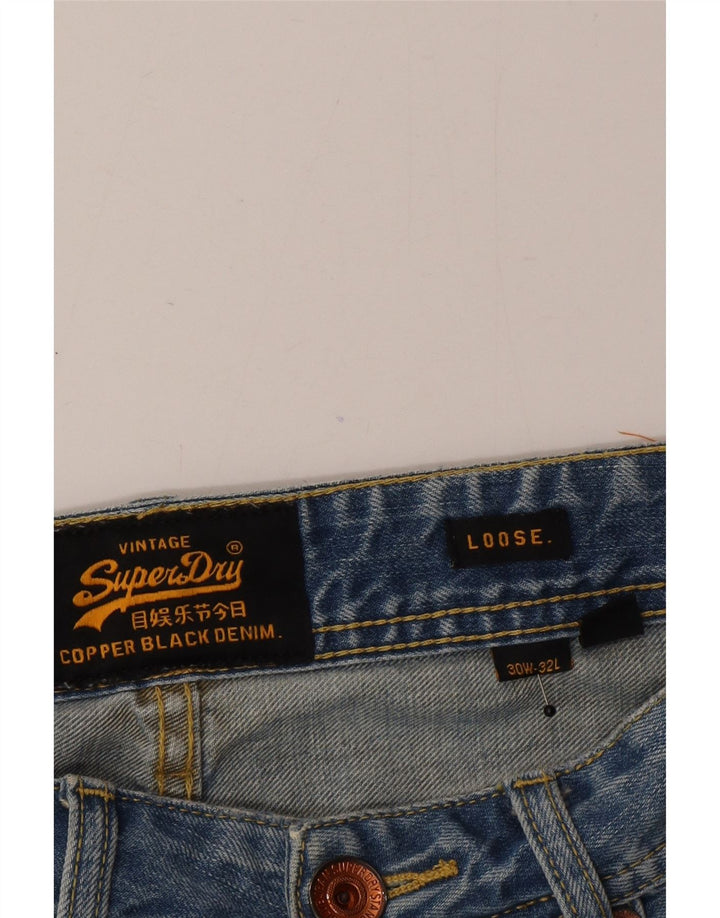 Superdry Mens Loose Jeans W30 L32 Blue Cotton