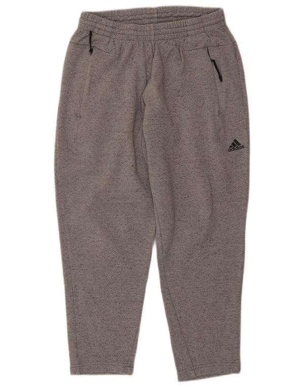 Adidas Mens Tracksuit Trousers Medium Grey Flecked Cotton