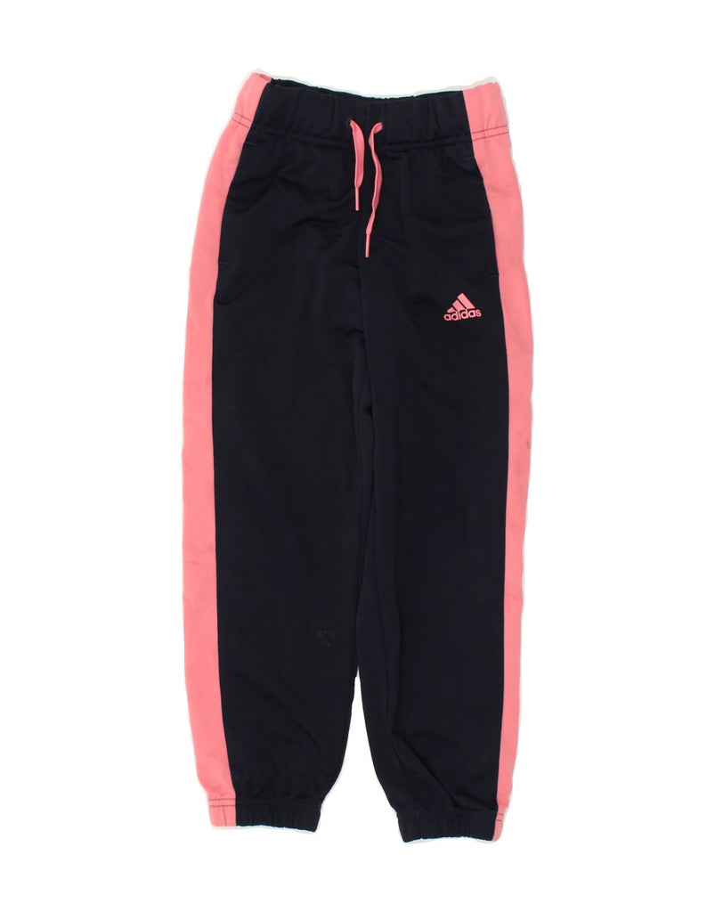 ADIDAS Girls Tracksuit Trousers Joggers 5-6 Years Navy Blue Polyester | Vintage Adidas | Thrift | Second-Hand Adidas | Used Clothing | Messina Hembry 