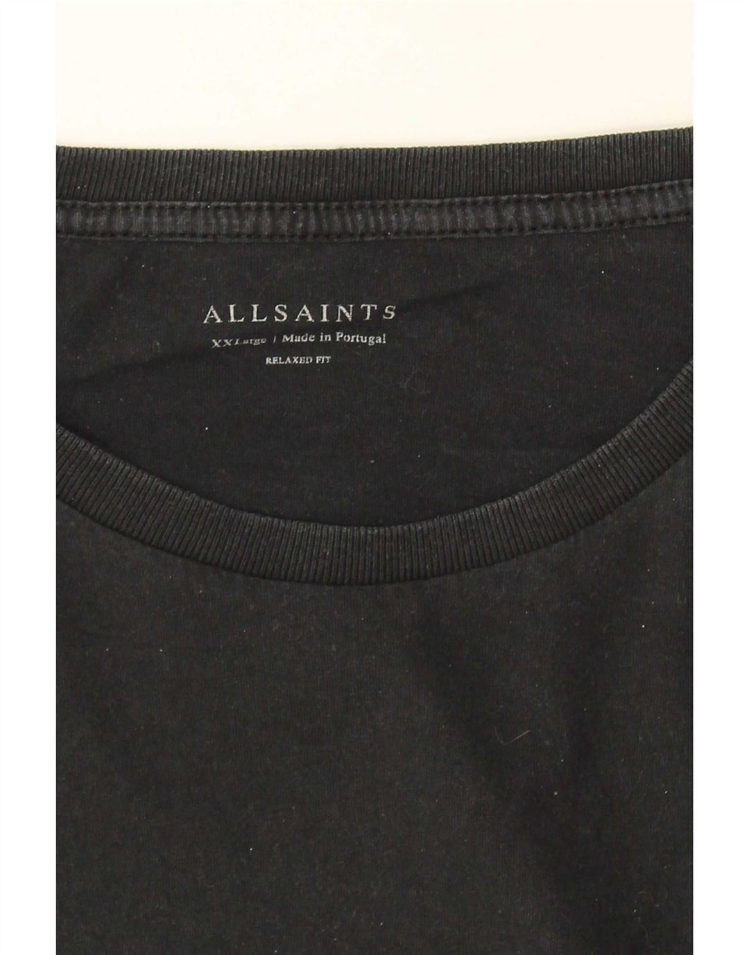 All Saints Mens Relaxed Fit Top Long Sleeve 2XL Black Colourblock