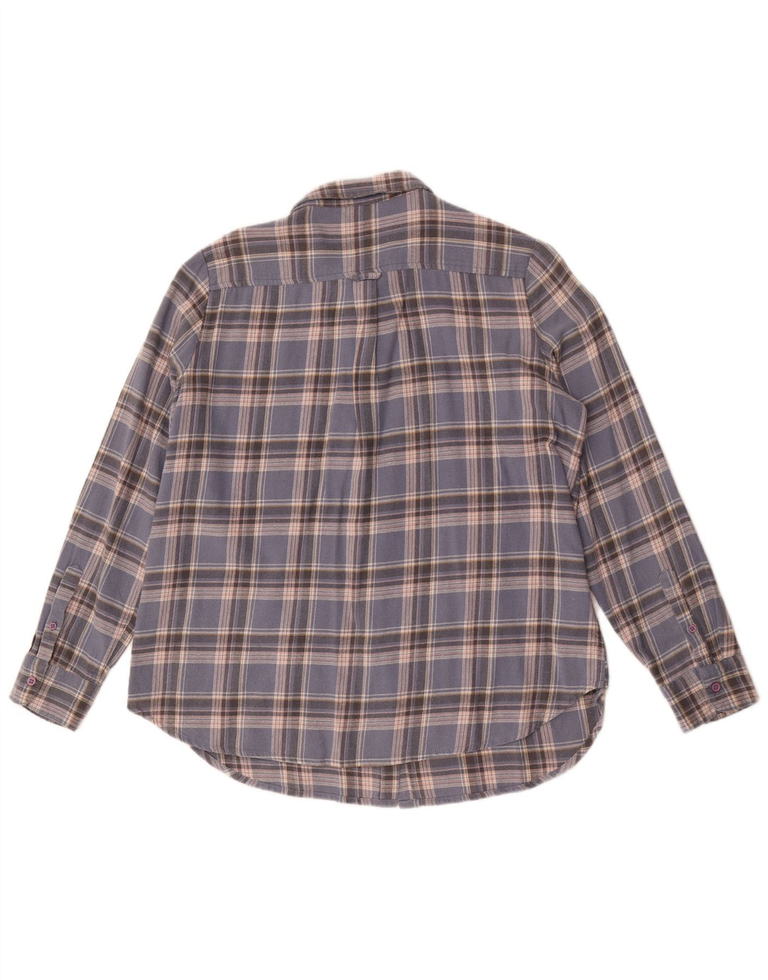 Fat Face Womens Flannel Shirt UK 12 Medium Blue Check Cotton