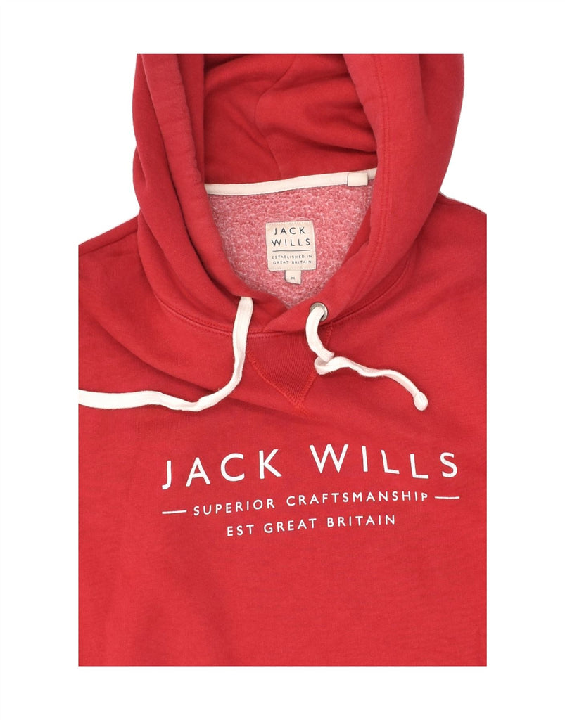 JACK WILLS Mens Graphic Hoodie Jumper Medium Red Cotton | Vintage Jack Wills | Thrift | Second-Hand Jack Wills | Used Clothing | Messina Hembry 