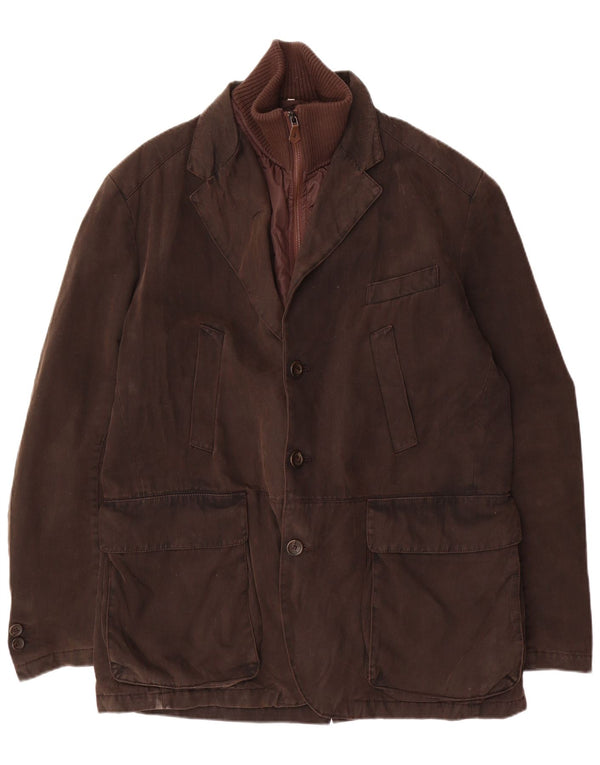 Marlboro Classics Mens Utility Jacket EU 56 3XL Khaki Cotton