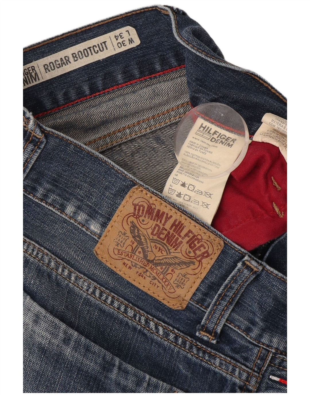 Tommy Hilfiger Womens Roger Bootcut Jeans W30 L34 Blue Cotton