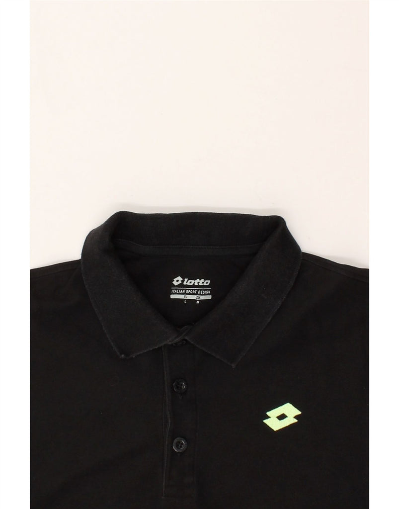 LOTTO Mens Polo Shirt Large Black Cotton | Vintage Lotto | Thrift | Second-Hand Lotto | Used Clothing | Messina Hembry 