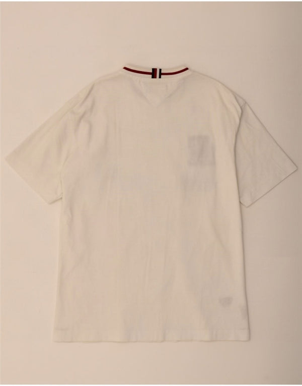 Tommy Hilfiger Mens Graphic T-Shirt Top Medium White Cotton