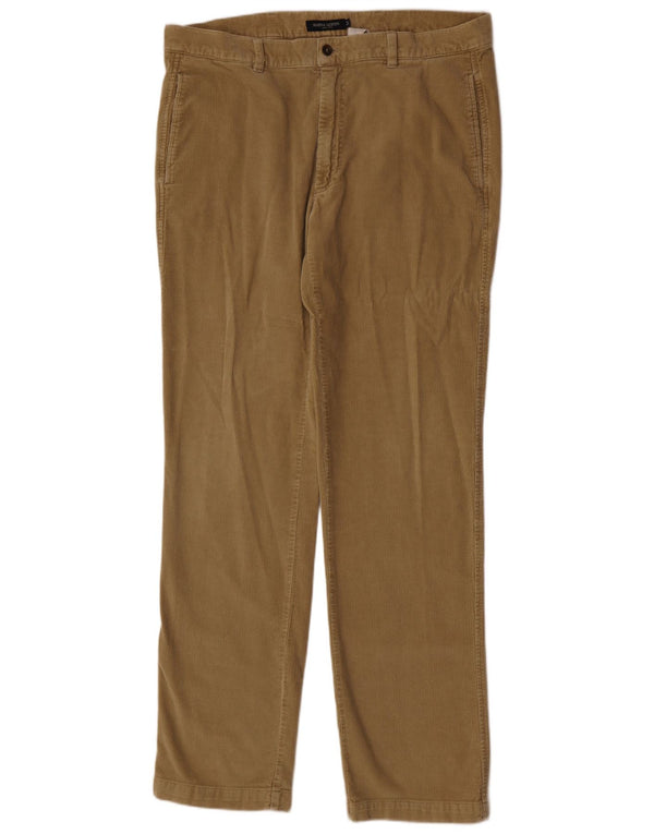 Marina Yachting Mens Straight Corduroy Trousers IT 54 2XL W38 L34 Brown