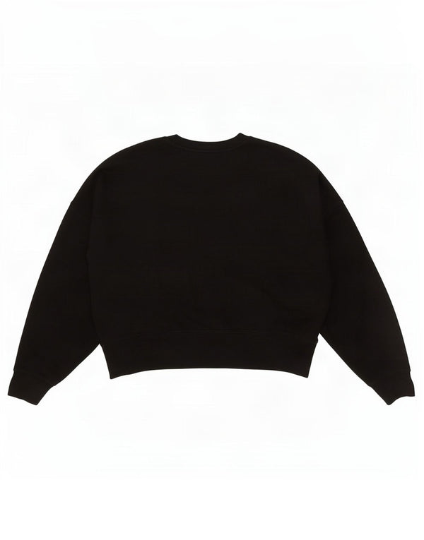 Adidas Womens Oversized Sweatshirt Jumper UK 10 Small Black Cotton