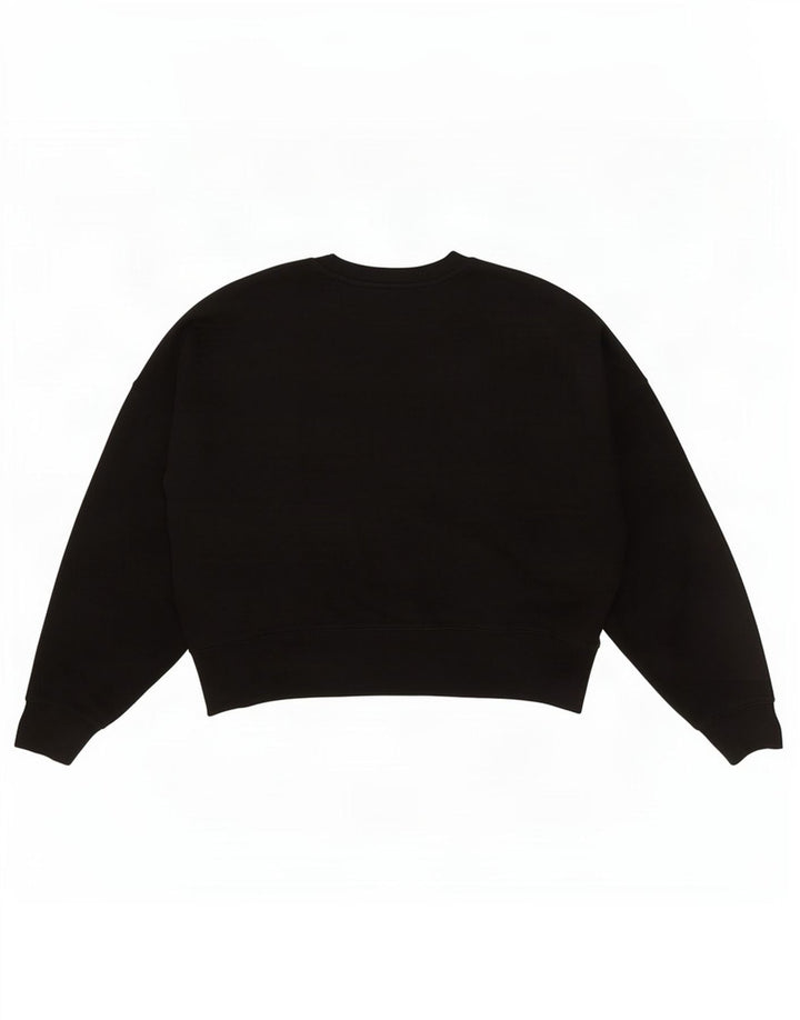 Adidas Womens Oversized Sweatshirt Jumper UK 10 Small Black Cotton
