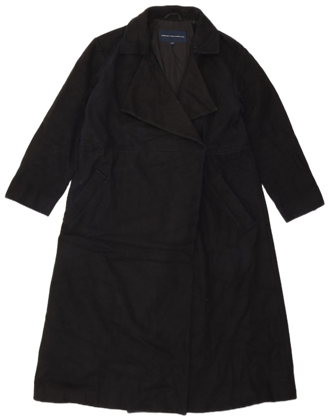 FRENCH CONNECTION Womens Oversized Open Overcoat UK 10 Small Black
