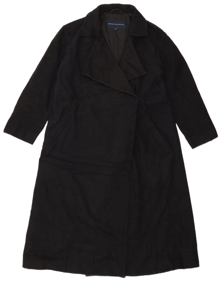 FRENCH CONNECTION Womens Oversized Open Overcoat UK 10 Small Black