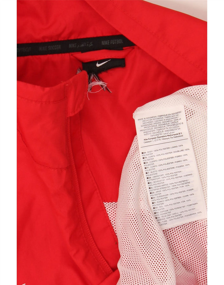 Nike Mens Graphic Tracksuit Top Jacket Large Red Colourblock Polyester