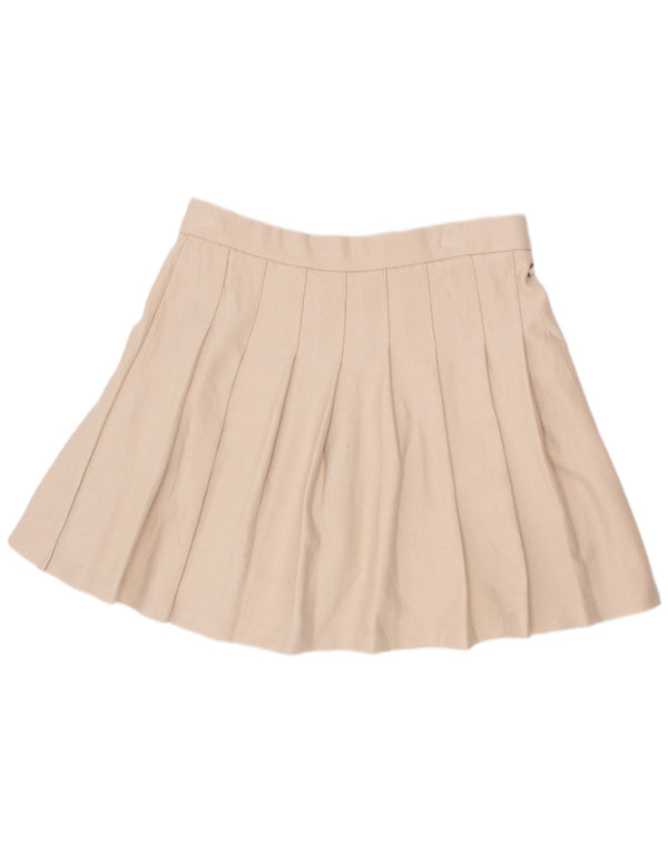 Zara Girls Knife Pleated Skirt 11-12 Years W24 Beige Viscose