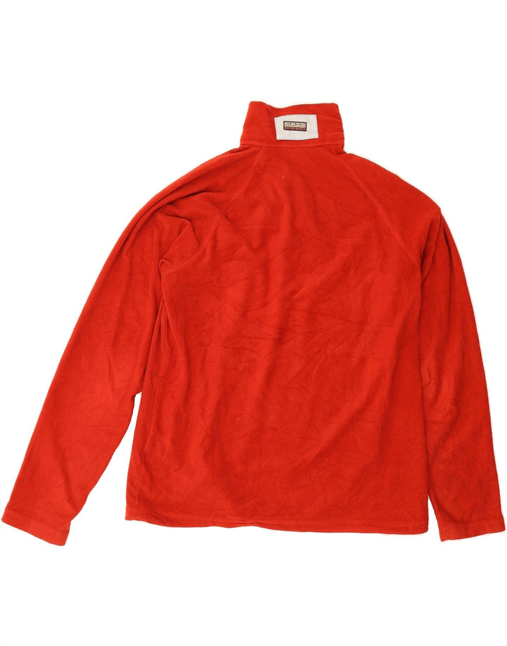 NAPAPIJRI Mens Zip Neck Fleece Jumper XL Red Polyester Vintage Napapijri and Second-Hand Napapijri from Messina Hembry 