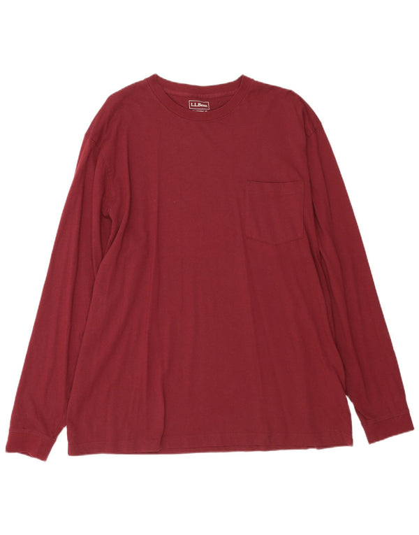 L.L.Bean Mens Traditional Fit Top Long Sleeve Large Burgundy Cotton