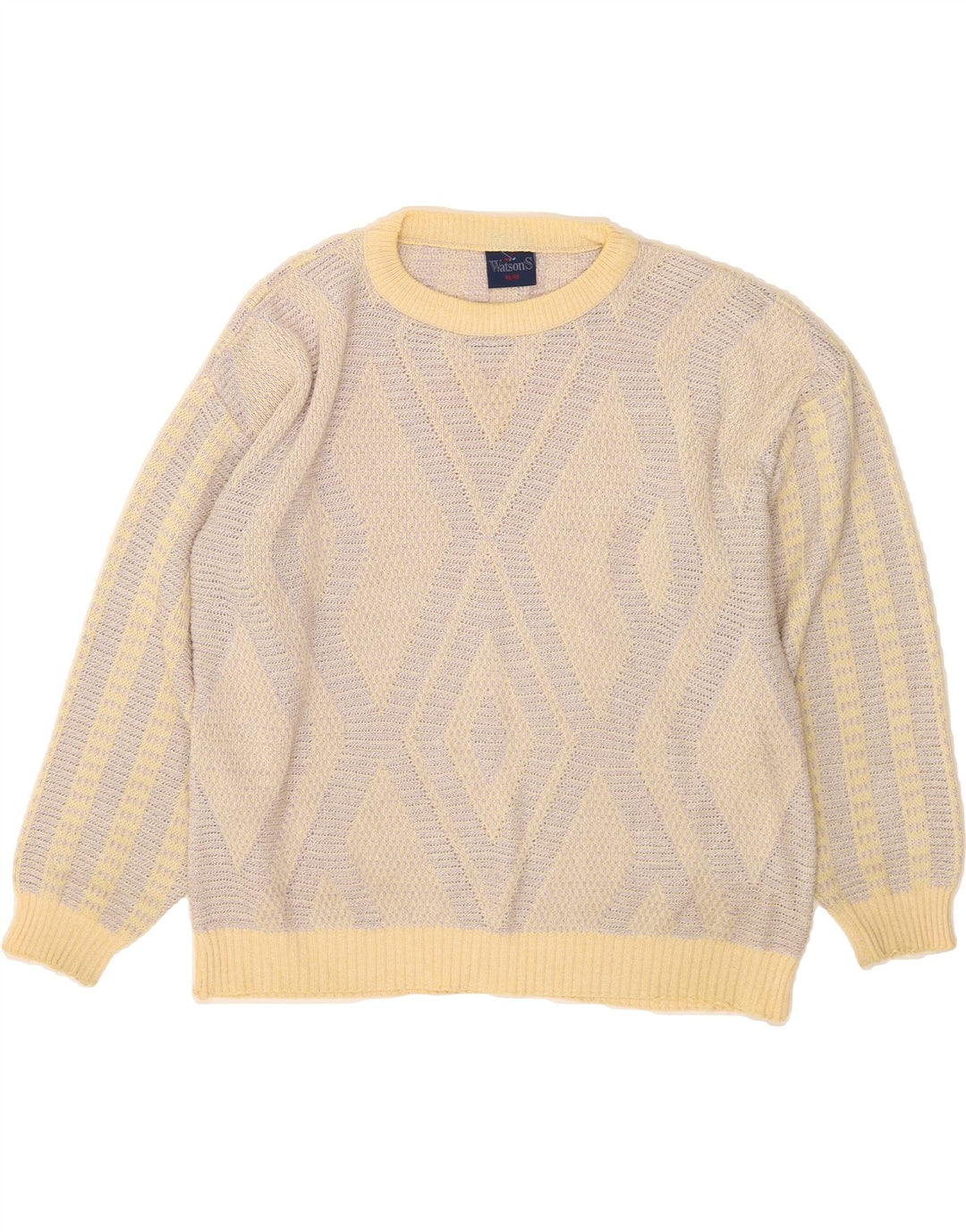 WATSON'S Womens Crew Neck Jumper Sweater Size 46/48 XL Yellow Vintage Watson's and Second-Hand Watson's from Messina Hembry 