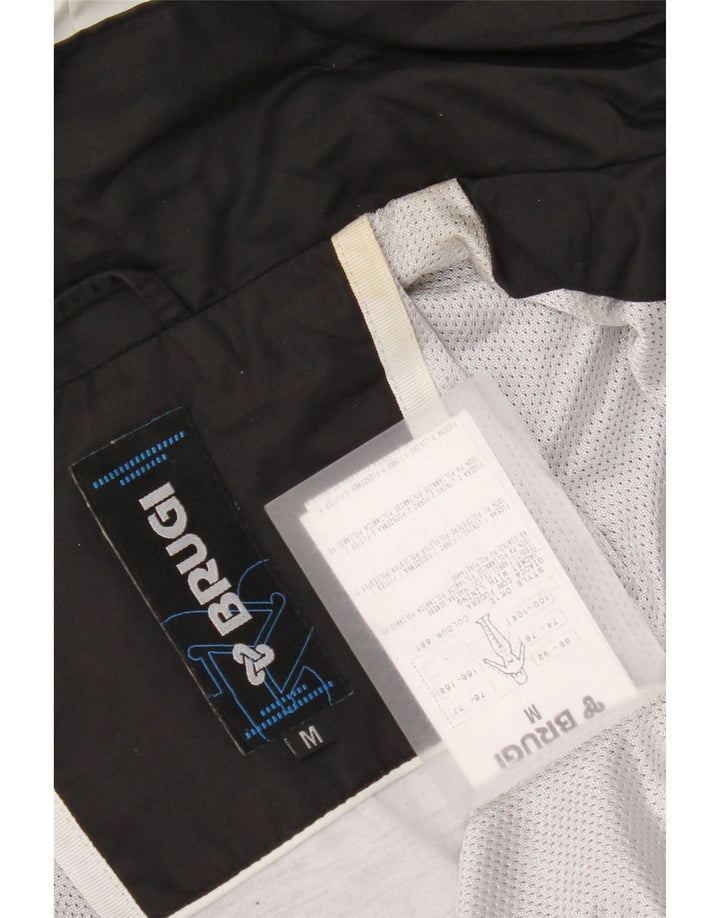 Brugi Womens Hooded Rain Jacket UK 14 Medium Black Colourblock Polyester
