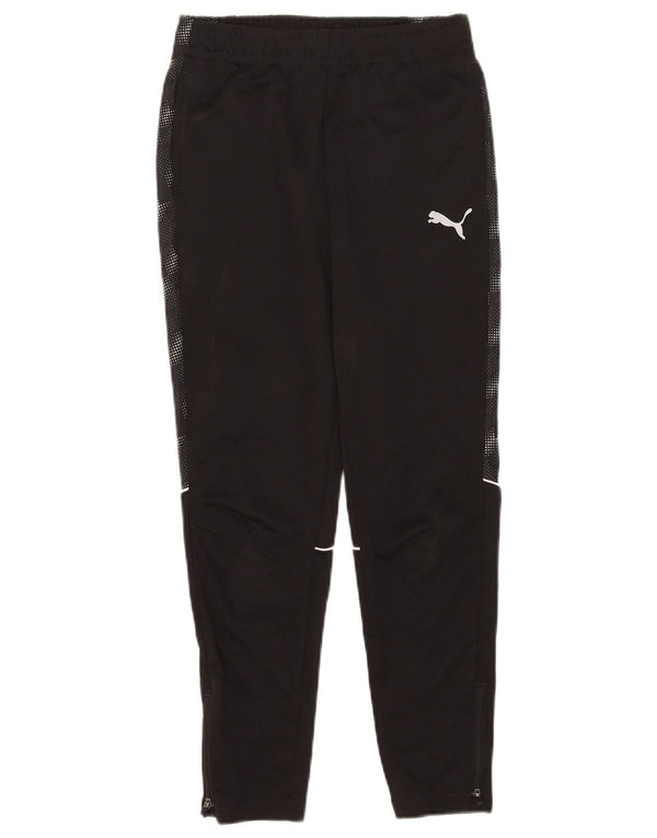 Puma Boys Tracksuit Trousers 11-12 Years Black Spotted Polyester