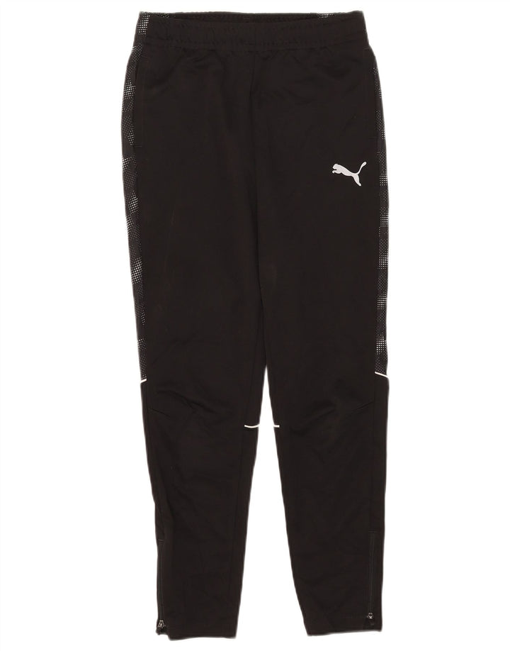 Puma Boys Tracksuit Trousers 11-12 Years Black Spotted Polyester