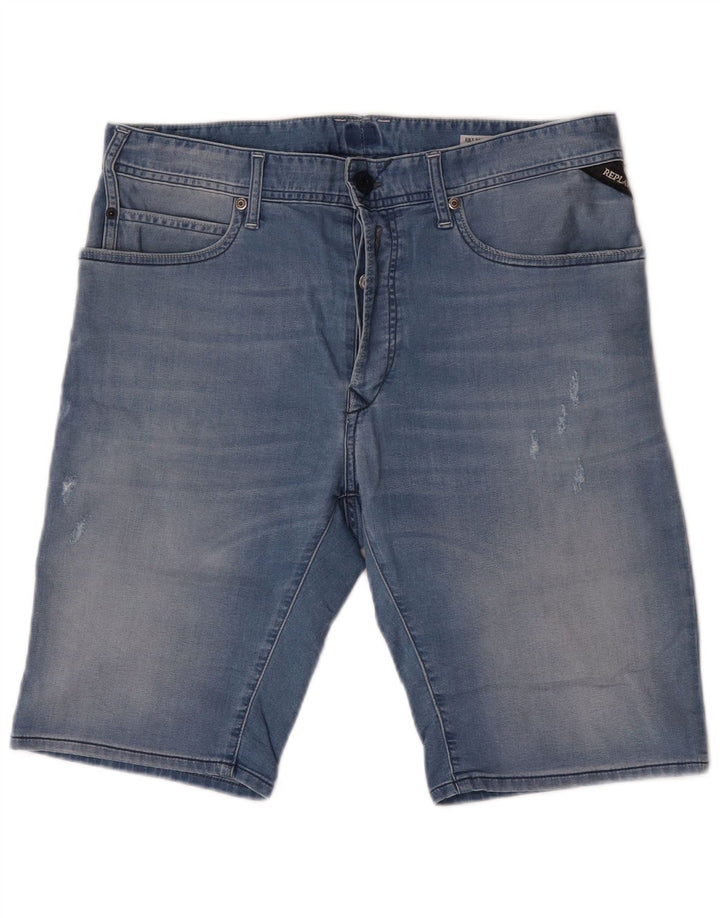 Replay Mens Denim Shorts W32 Medium Blue Cotton