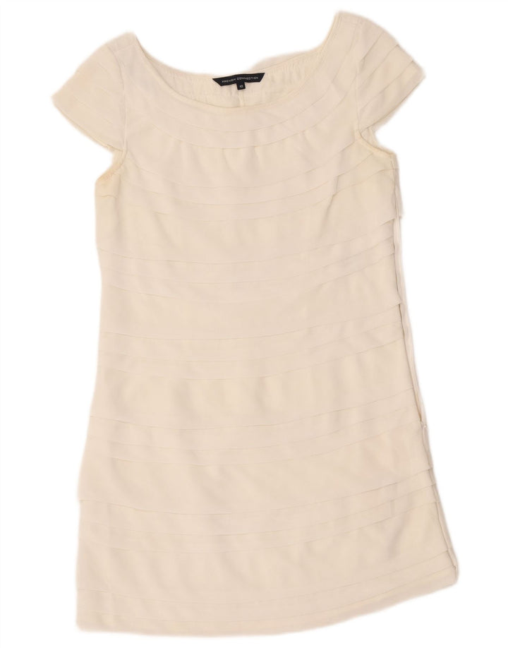 French Connection Womens Tiered Dress UK 10 Small White Polyester