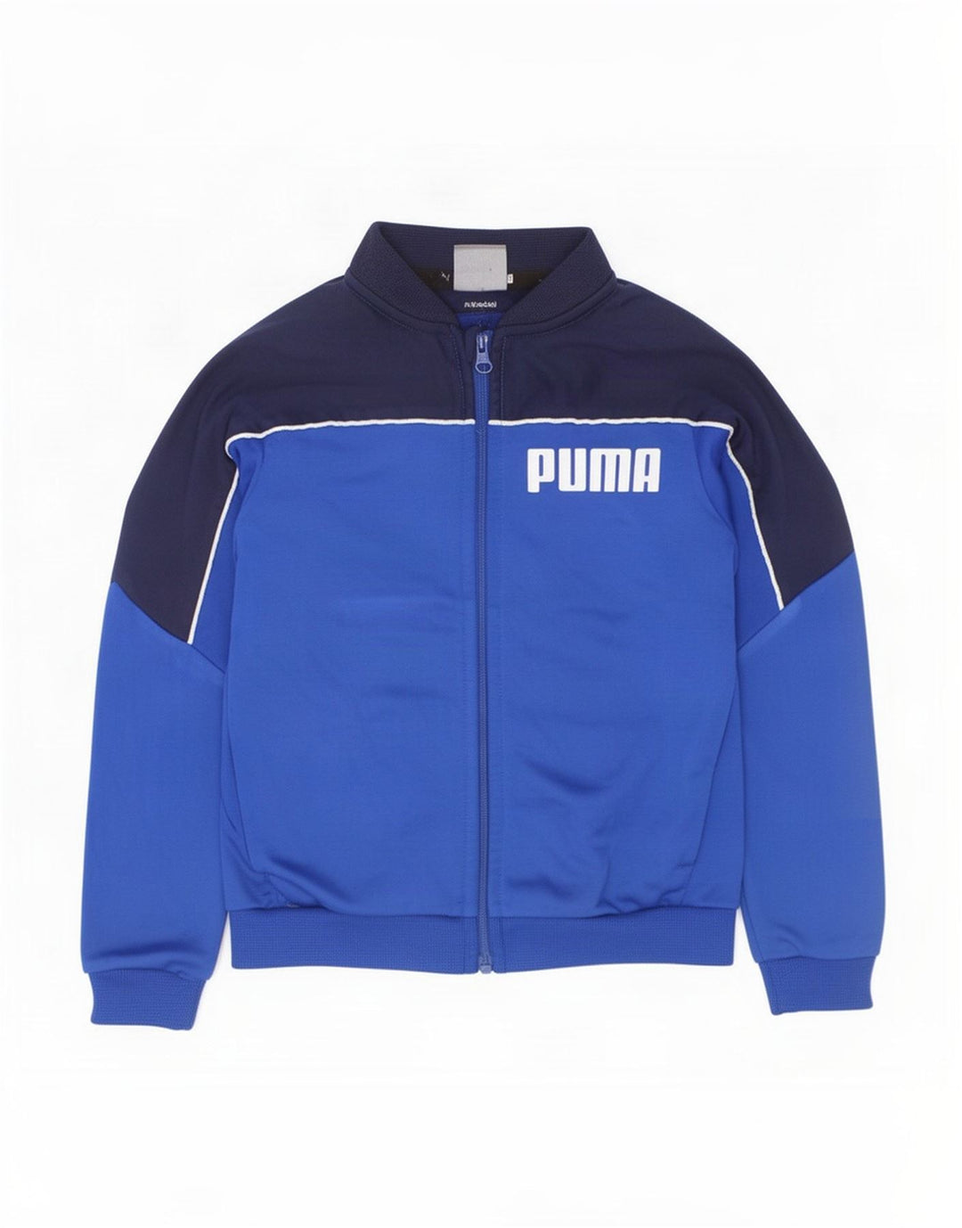 Puma Boys Graphic Tracksuit Top Jacket 2-3 Years Blue Colourblock Polyester